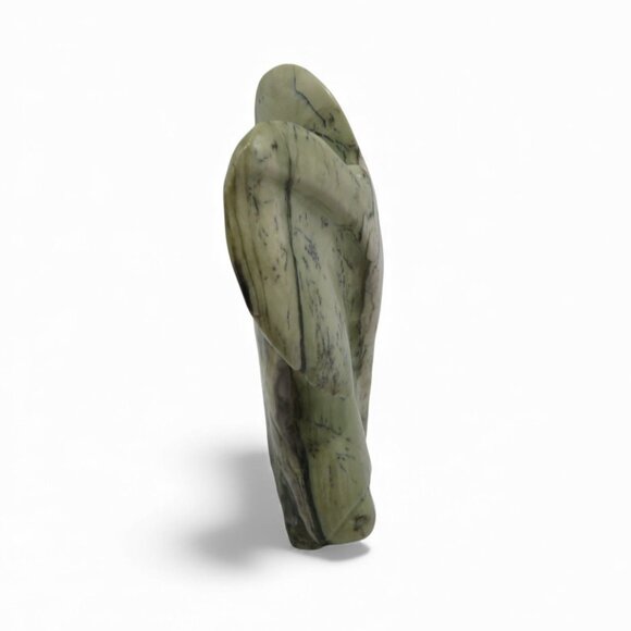 Stone Elephant Hand Carved Green Butter Jade Stone in South Africa Signed 5.5" - Picture 4 of 11